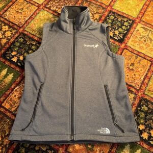North Face Vest Womens Medium M Gray Softshell Full Zip Ridgeline Very Nice Logo